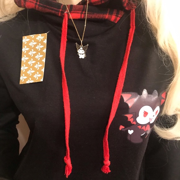 Adorable vintage y2k hoodie and necklace set ❤️✨💀 - Picture 8 of 15